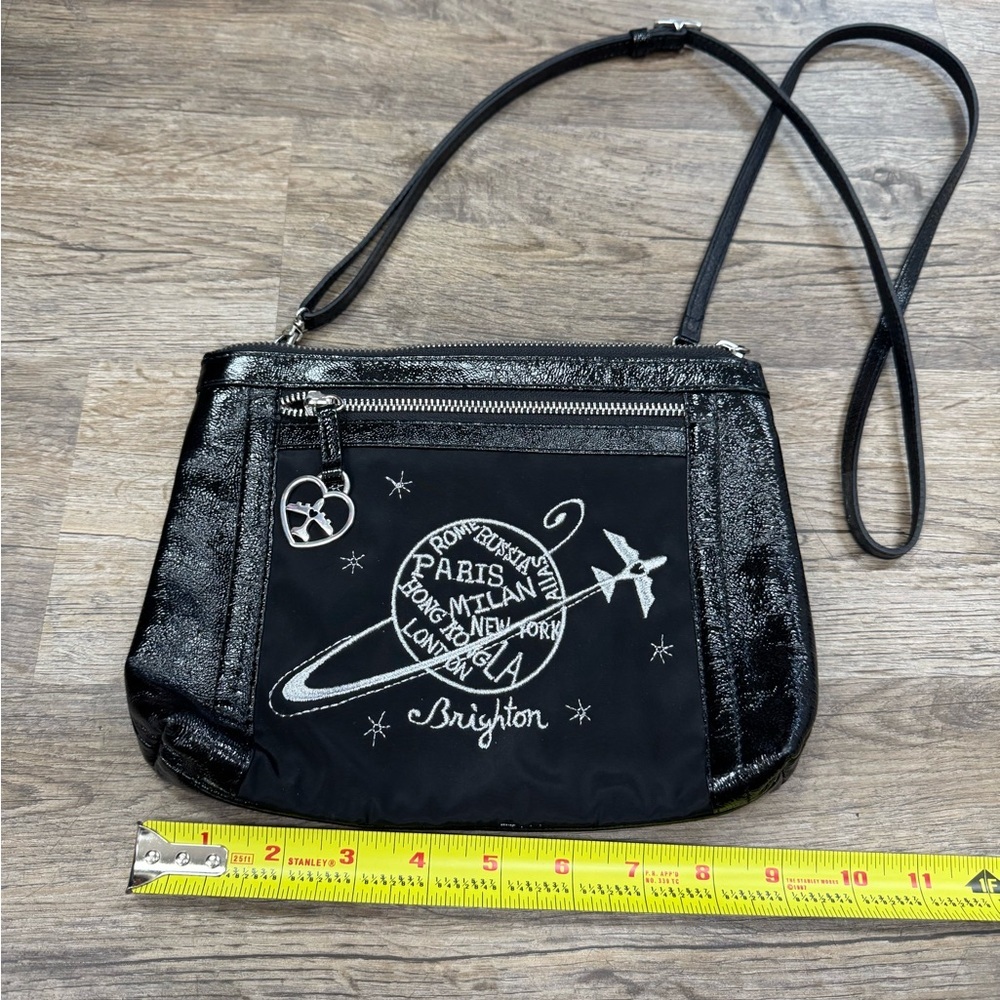 Brighton Black and Silver Crossbody Bag